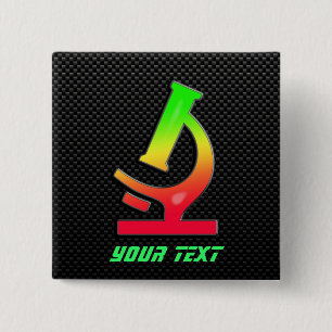 Sleek Microscope 15 Cm Square Badge