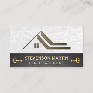 Sleek Minimal Real Estate Design   Keys Business Card