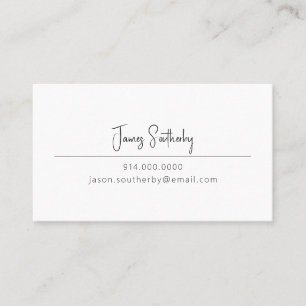 Sleek Minimalist Black and White Personal Business Card