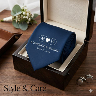 Sleek Minimalist Modern Wedding Deep Navy Tie