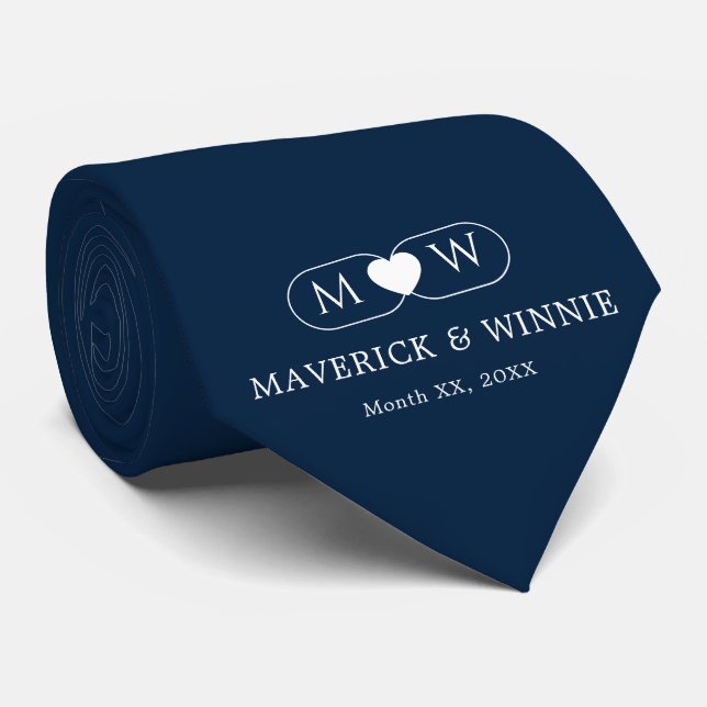 Sleek Minimalist Modern Wedding Deep Navy Tie (Rolled)