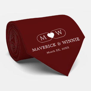 Sleek Minimalist Modern Wedding Maroon Tie