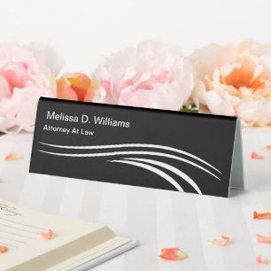 Sleek Modern Attorney Desk Name Plaque Template