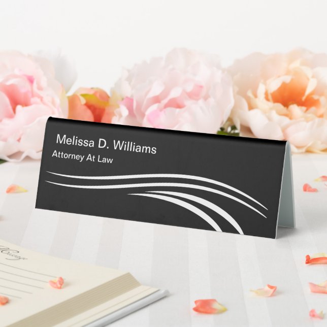 Sleek Modern Attorney Desk Name Plaque Template (In SItu (Wedding))