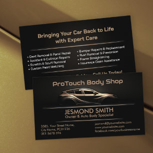 Sleek Modern Auto Body Work  Business Card