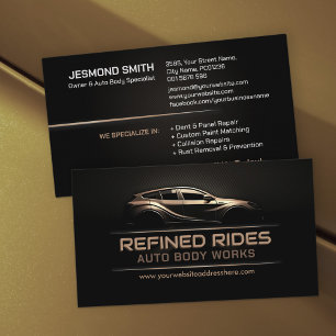 Sleek Modern Auto Body Work  Business Card