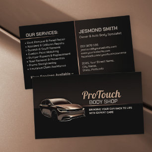 Sleek Modern Auto Body Work  Business Card