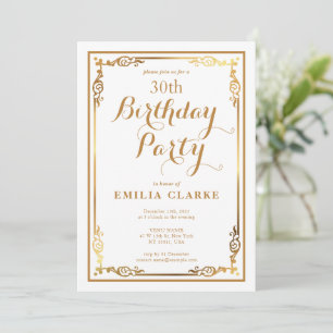 Sleek Modern Birthday Party Invitations for Adults