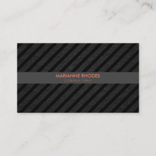 Sleek Modern Black Denim Stripe Business Card