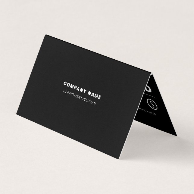 Sleek Modern - Black & White - Double Loyalty Business Card (Front)