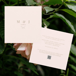 Sleek Modern Blush Square Wedding Invitation
