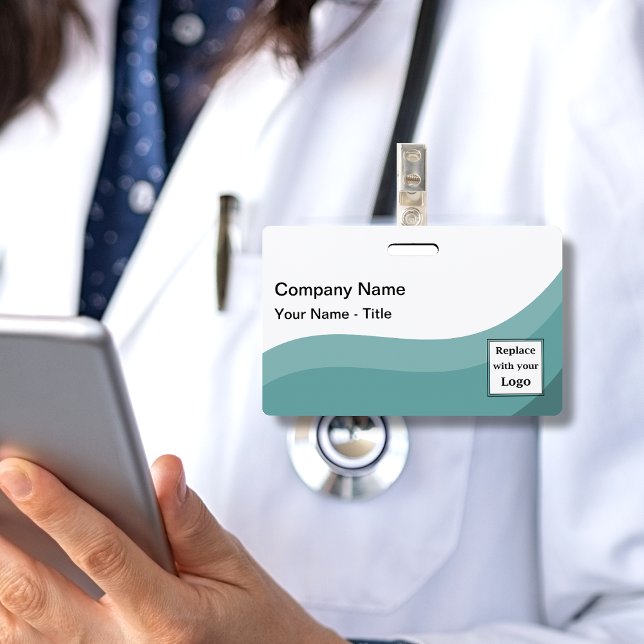 Sleek Modern Company Logo Staff Name Badges  ID Badge (Creator Uploaded)