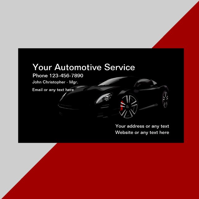 Sleek Modern Cool Automotive Business Card (Creator Uploaded)