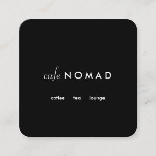 Sleek Modern Designer Cafe Boutique Black Square Business Card