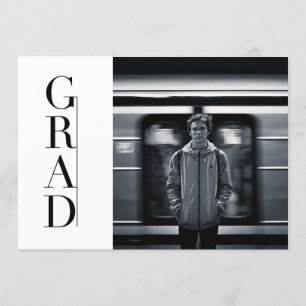 Sleek & Modern Grad   Party Photo Invitation