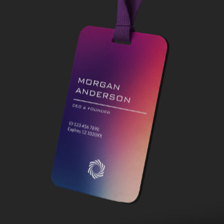 Sleek modern gradient ombre professional ID badge