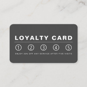 Sleek Modern - Grey & White - Loyalty Card