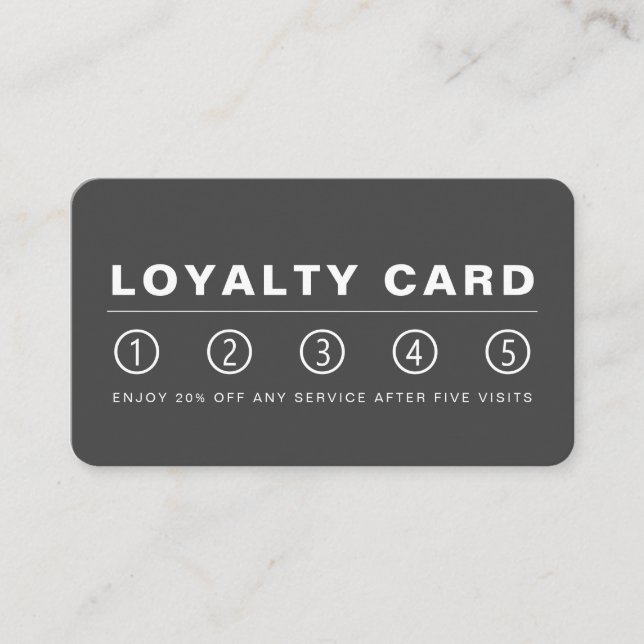 Sleek Modern - Grey & White - Loyalty Card (Front)