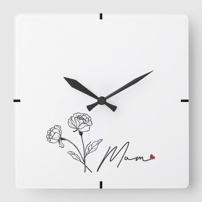 Sleek Modern Mothers Day Gift Wall Clock (Front)