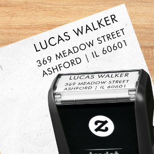 Sleek Modern Typography Address Stamp