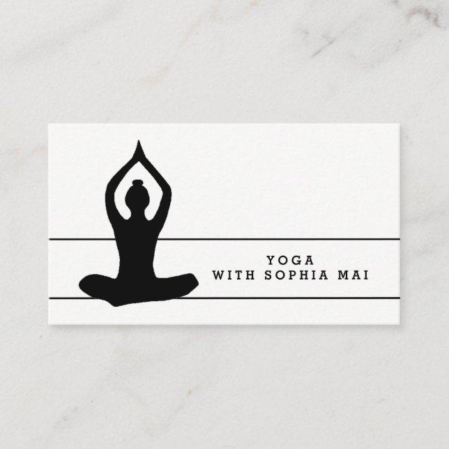 Sleek Modern Yoga Instructor Business Card (Front)