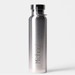 Sleek Modern Your Name Silver Water Bottle<br><div class="desc">Personalise this sleek water bottle with your name in a clean,  modern font.</div>