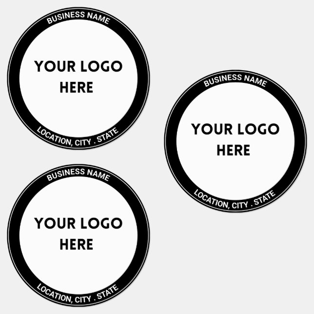 Sleek Monochrome Custom Logo Labels (Group)