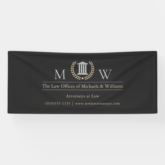 Sleek Monogramed Courthouse Banner (Horizontal)