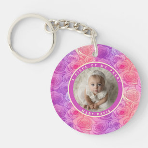 Sleek Mothers Day Ideas Custom rose flower Key Ring