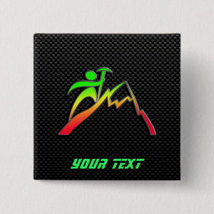 Sleek Mountain Climbing 15 Cm Square Badge