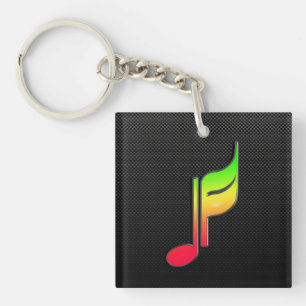 Sleek Music Note Key Ring
