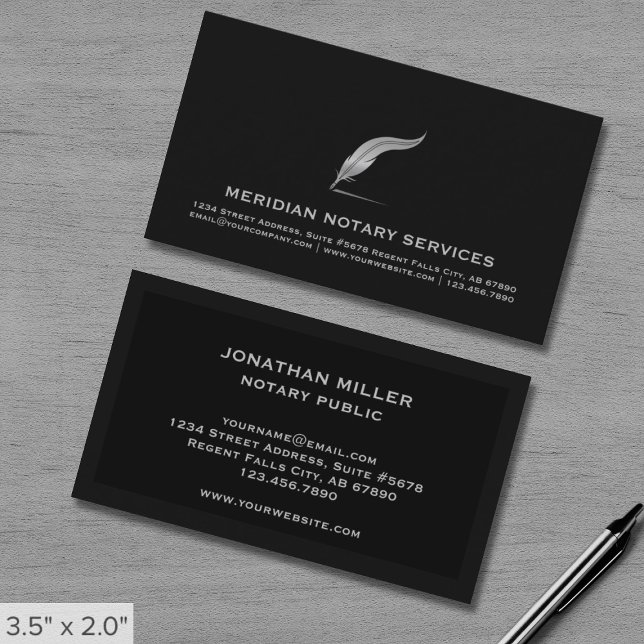 Sleek Notary Public Service Card (Creator Uploaded)
