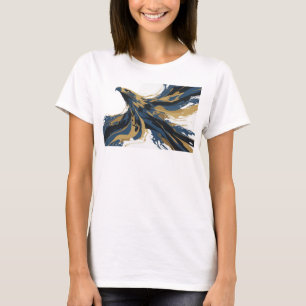 Sleek Orange Abstract Eagle Creative Print T-Shirt