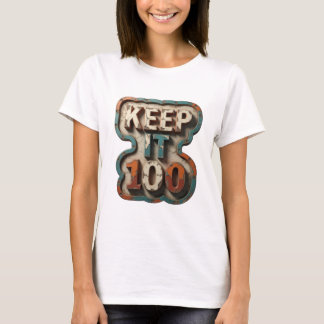 Sleek Orange KEEP IT 100 Slogan Design T-Shirt