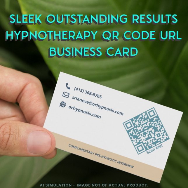 Sleek Outstanding Results Hypnotherapy QR Code URL Business Card (Creator Uploaded)