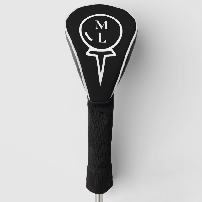 Sleek Personalised Monogram Golf Head Cover (Front)