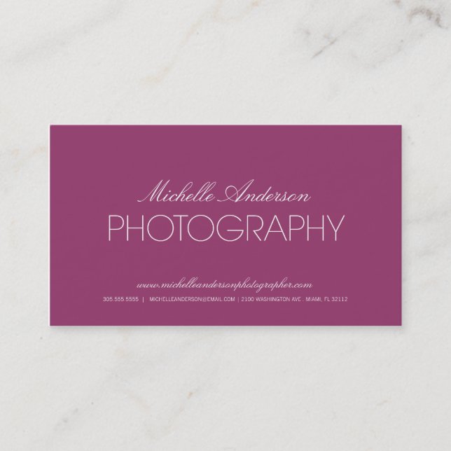 SLEEK PHOTOGRAPHER | PHOTOGRAPHY BUSINESS CARD (Front)