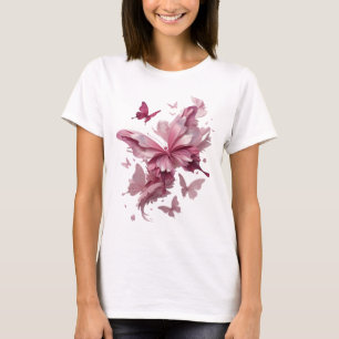 Sleek Pink BUTTERFLY FANTASY Text Design T-Shirt