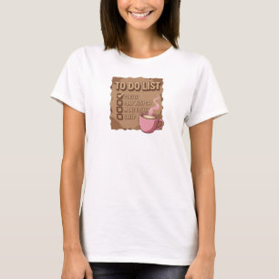 Sleek Pink COFFEE PLAY WITH CAT Custom Creation T-Shirt