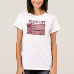 Sleek Pink COFFEE WORK TRUE CRIME Art Print T-Shirt