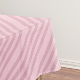 Sleek Pink Diagonal Striped Tablecloth