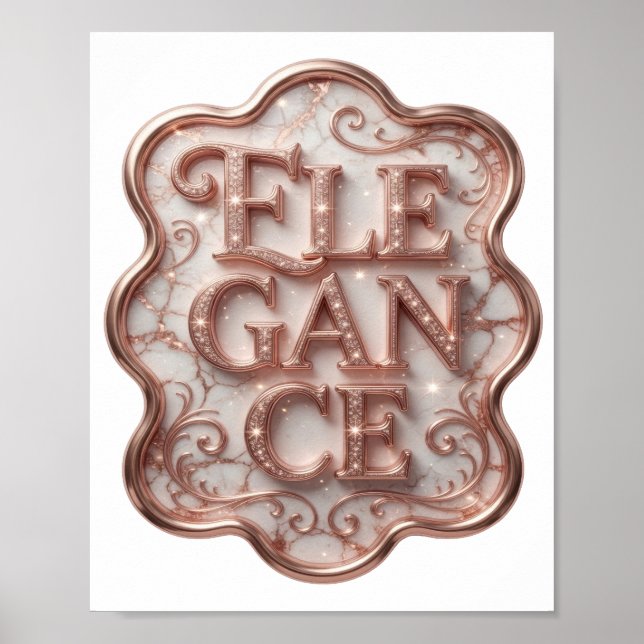 Sleek Pink ELEGANCE Graphic Design Poster (Front)