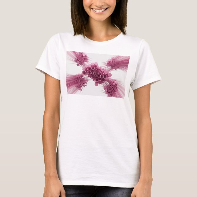 Sleek Pink HEXAGONAL HONEYCOMB PATTERN T-Shirt (Front)