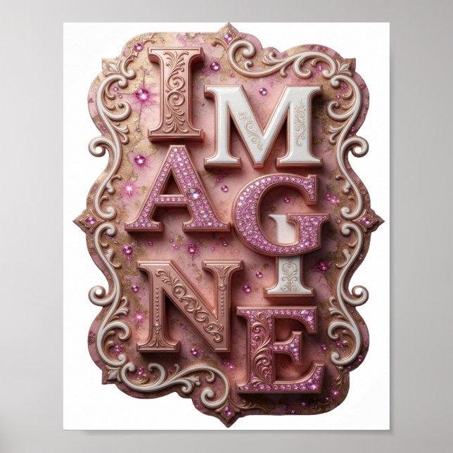 Sleek Pink IMAGINE Poster (Front)