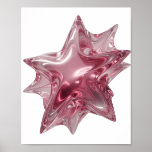 Sleek Pink STAR SHAPES Design Poster