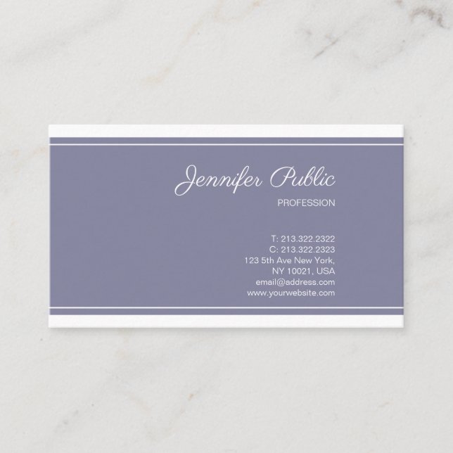 Sleek Plain Elegant Colour Professional Modern Chi Business Card (Front)