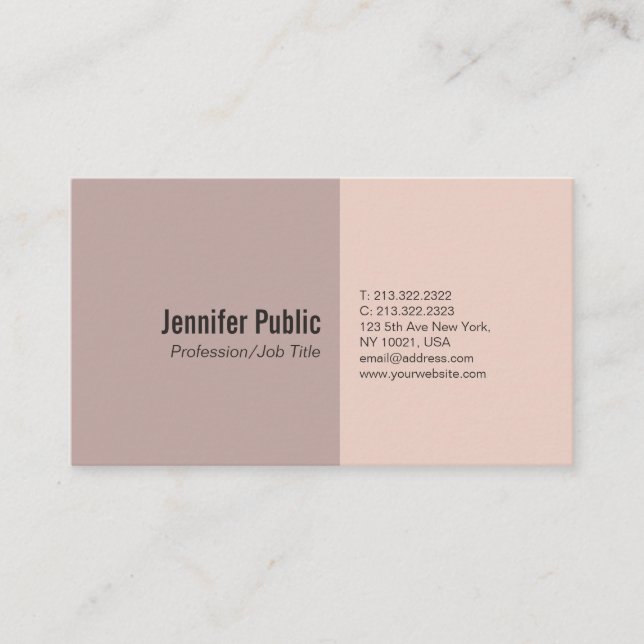 Sleek Plain Elegant Colours Professional Modern Business Card (Front)