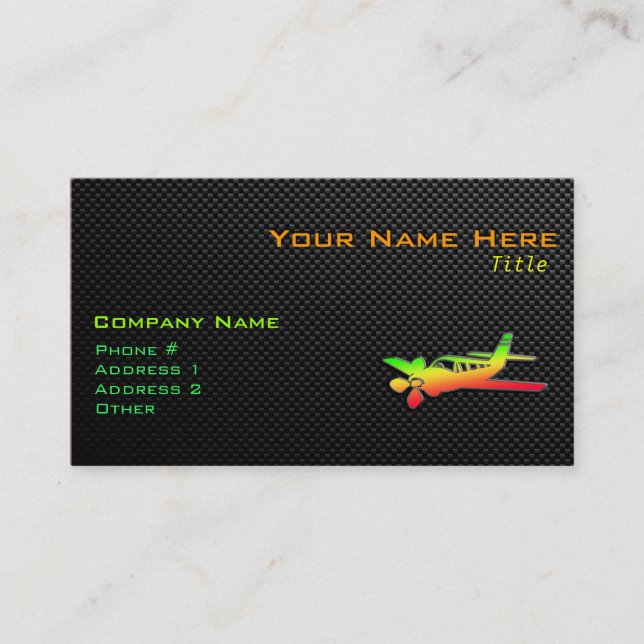 Sleek Plane Business Card (Front)