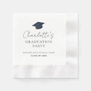 Sleek Professional Grad Hat Celebration Napkin