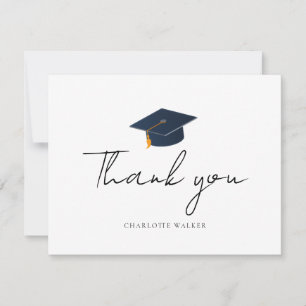Sleek Professional Grad Hat Thank You Card